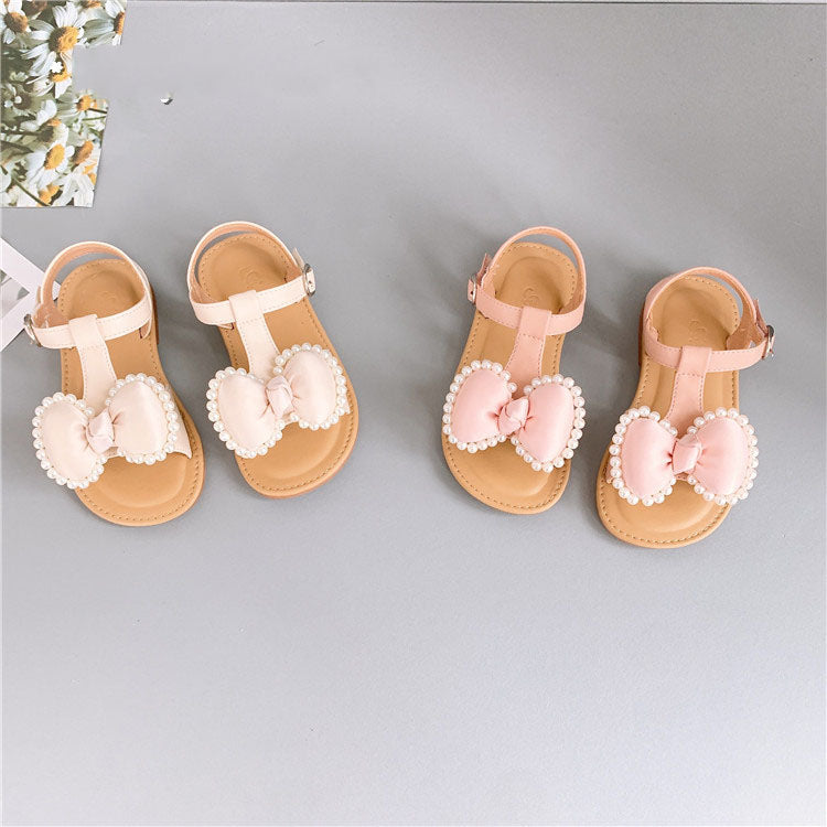 Korean Kids Girls Bow Sandals