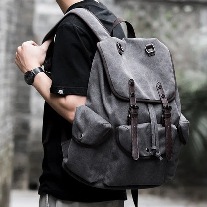 Stylish Canvas Backpack for Men - Trendy Casual Travel Bag