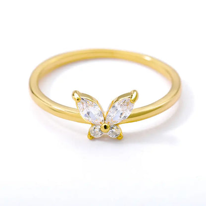 Charming Crystal Butterfly Ring