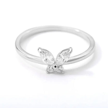 Charming Crystal Butterfly Ring