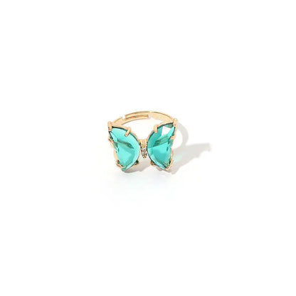 Charming Crystal Butterfly Ring