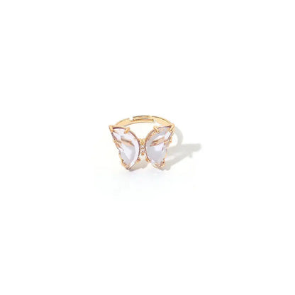 Charming Crystal Butterfly Ring