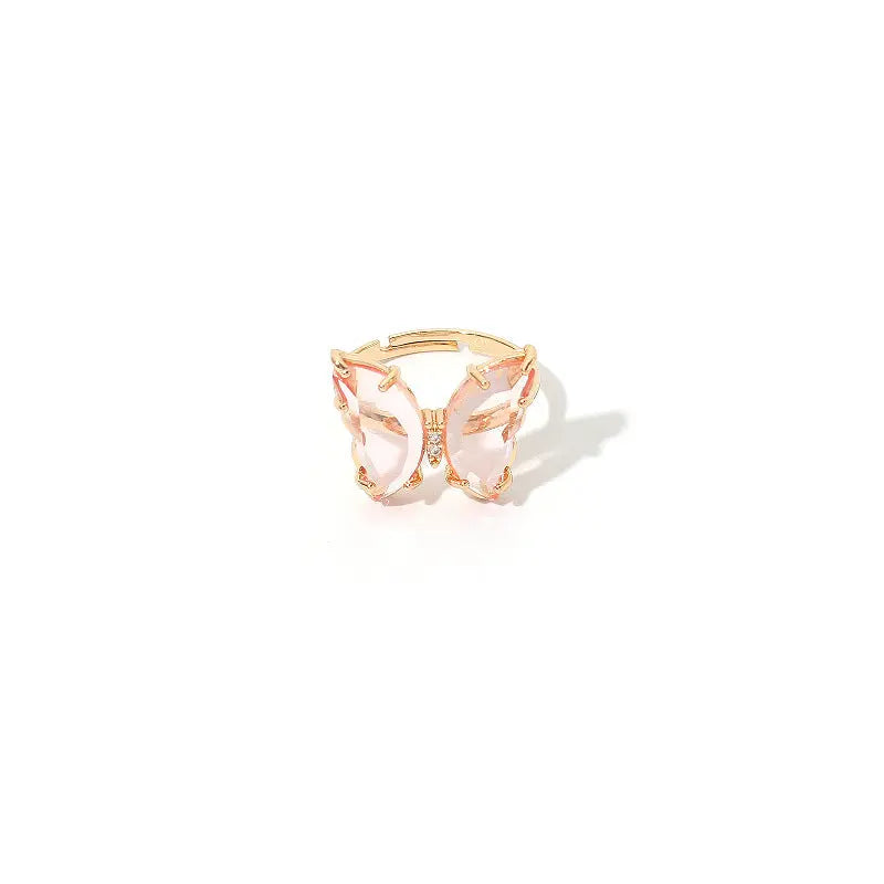 Charming Crystal Butterfly Ring