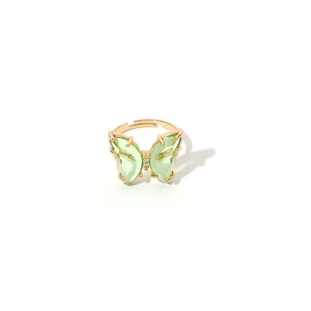 Charming Crystal Butterfly Ring