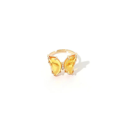 Charming Crystal Butterfly Ring