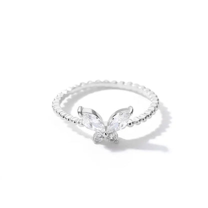 Charming Crystal Butterfly Ring