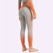 Striped Knit Yoga Pants - High Stretch Fitness Wear