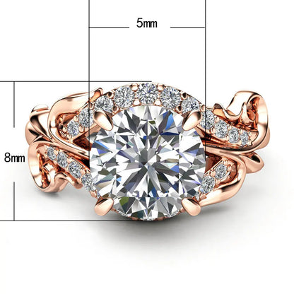 Rose Gold Bridal Jewelry - Flower Design