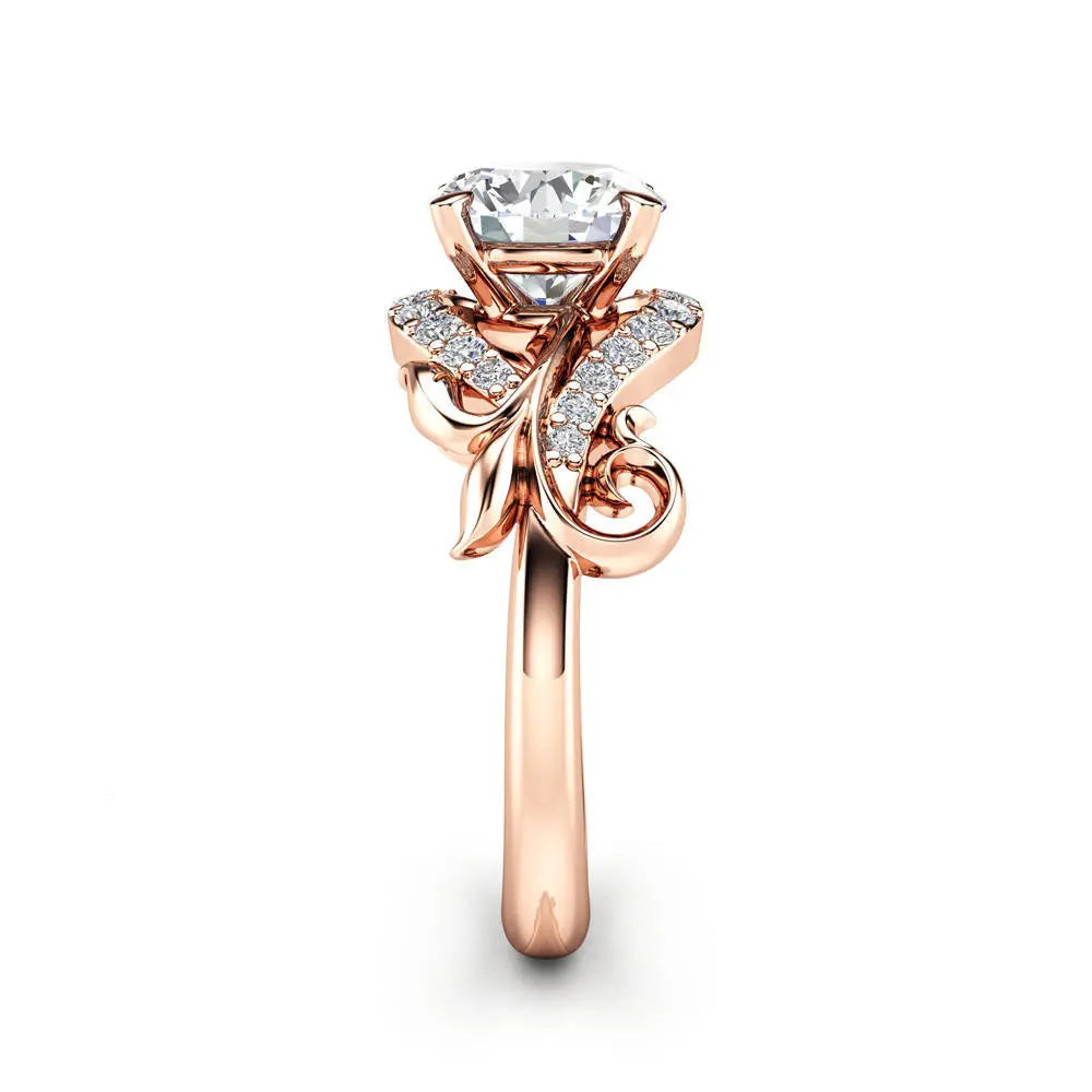 Rose Gold Bridal Jewelry - Flower Design