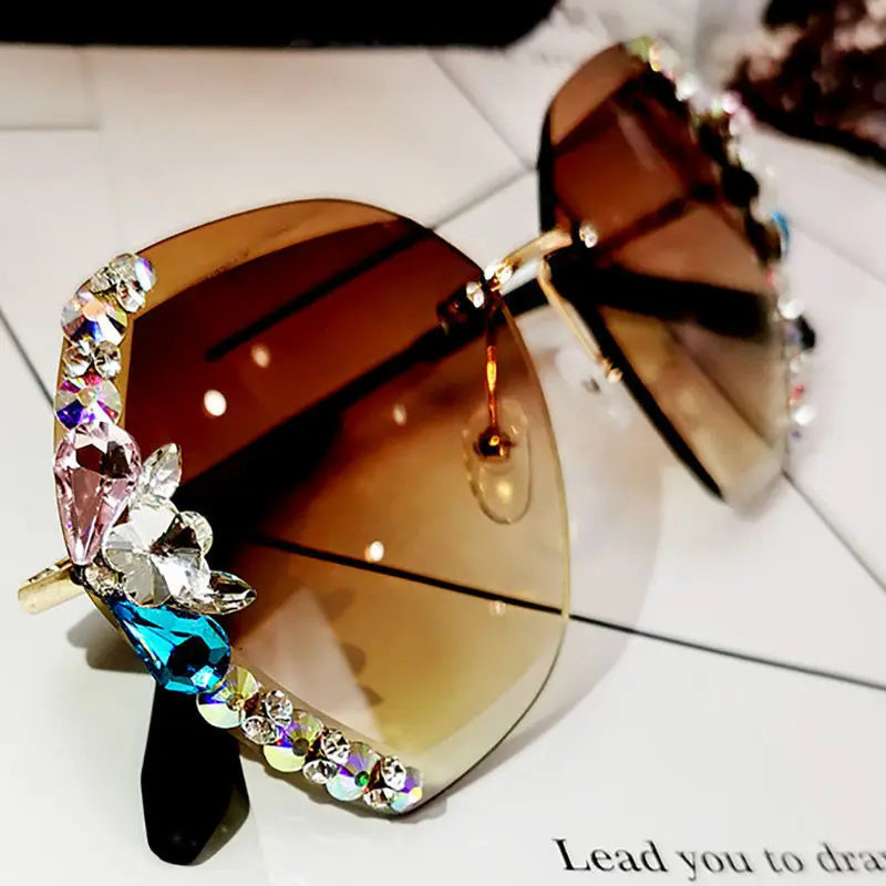 Chic Rhinestone Square Sunglasses