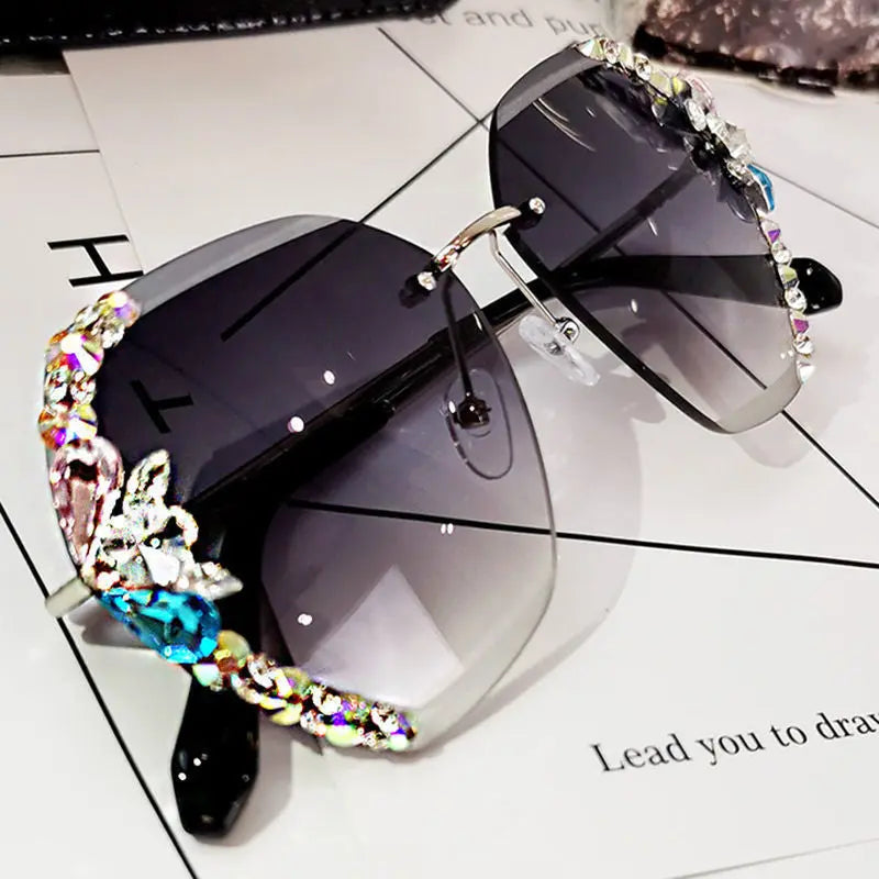 Chic Rhinestone Square Sunglasses