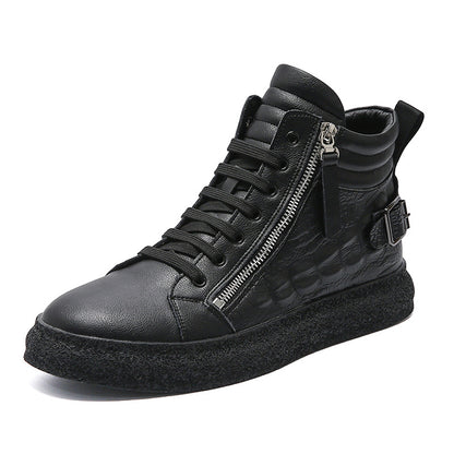 Herren-Leder-High-Top-Modeschuhe