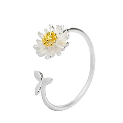 Sterling Silver Daisy Flower Ring