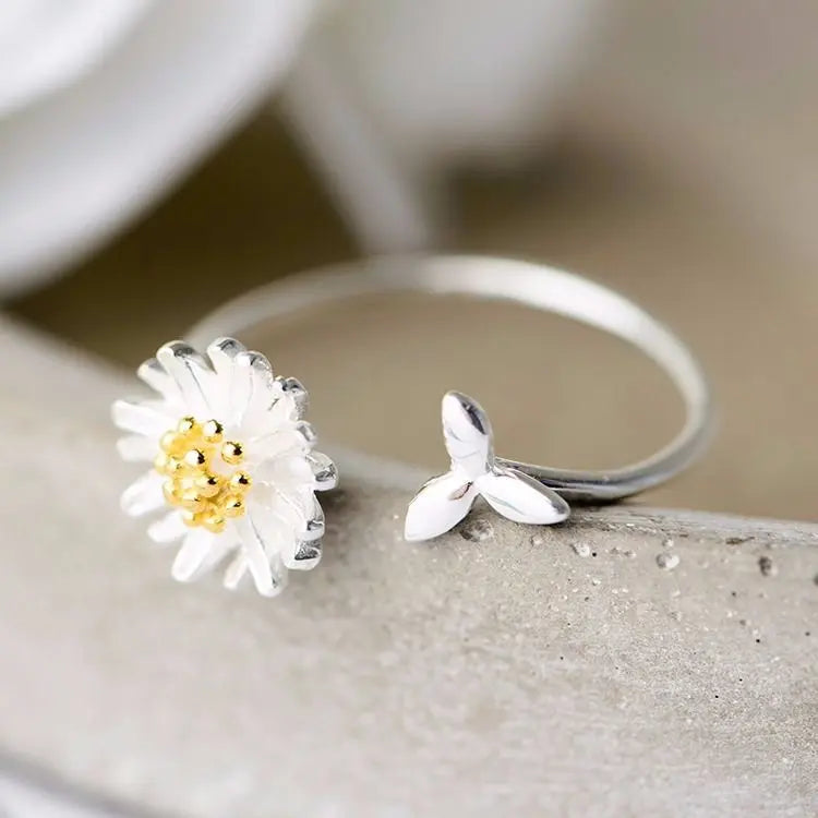 Sterling Silver Daisy Flower Ring