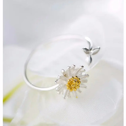 Sterling Silver Daisy Flower Ring