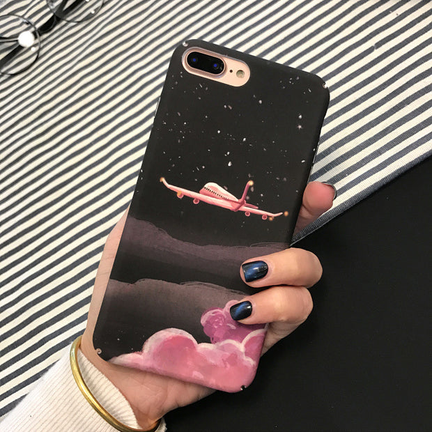 Pink cloud frosted mobile phone case