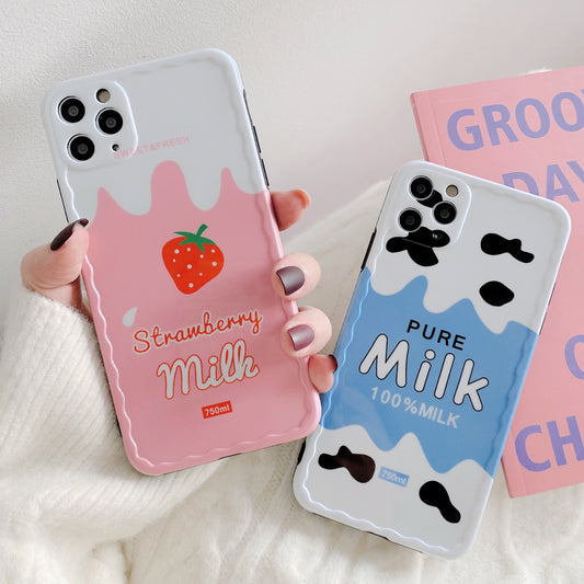 Coque de téléphone au lait de fraise