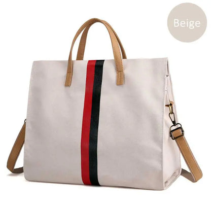 Canvas Stripe Tote Bag for Women