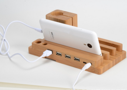 Multi-Function Wood Charging Stand