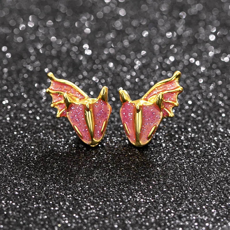 Boho Dragon Dinosaur Stud Earrings