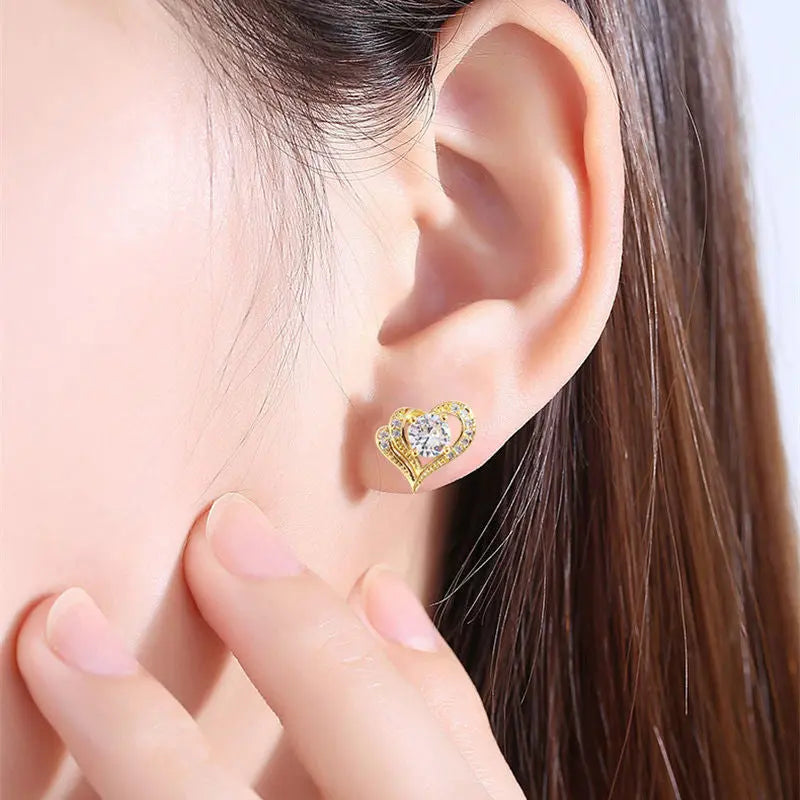 Fashion Hollow Heart Stud Earrings For Women