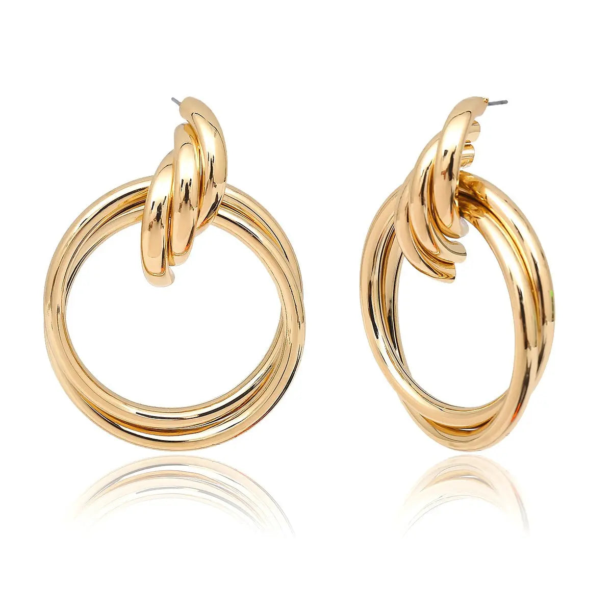 Chic Hollow Round Alloy Drop Earrings