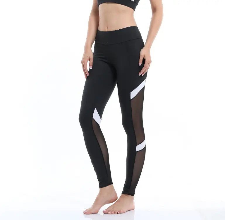 Mesh-Yoga-Leggings mit hoher Taille