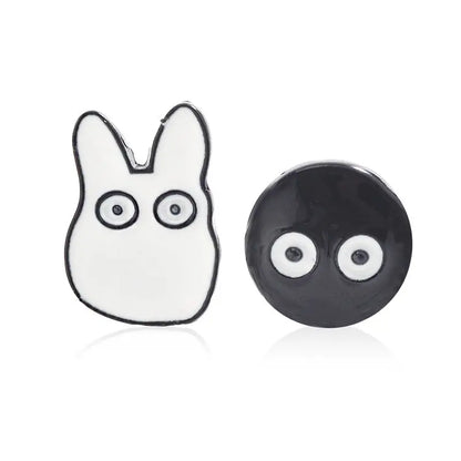 Quirky Cartoon Asymmetric Stud Earrings - Cute & Playful