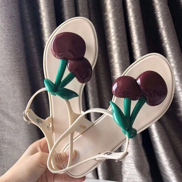 Cherry Jelly Flip Flops Beach Sandals