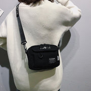 Canvas Square Women's Shoulder Bag with Zipper