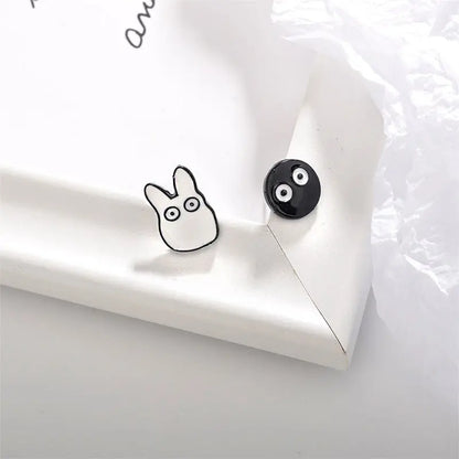 Quirky Cartoon Asymmetric Stud Earrings - Cute & Playful