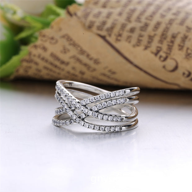 Elegant Cross Sterling Silver Wedding Ring