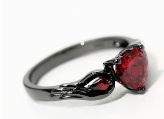 Rubby Red Zirconia Love Rings For Women