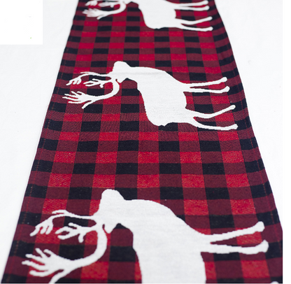 Christmas Table Runner with Elk and Snowman