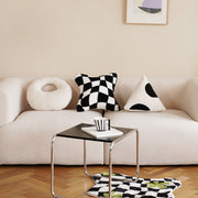 Checkerboard Pillow for Stylish Living Room Sofa Combo