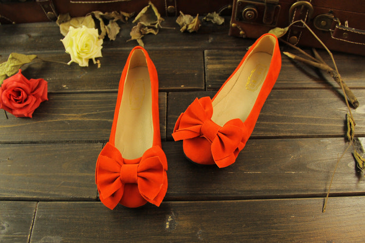 Black Stylish Bow Flat Shoes