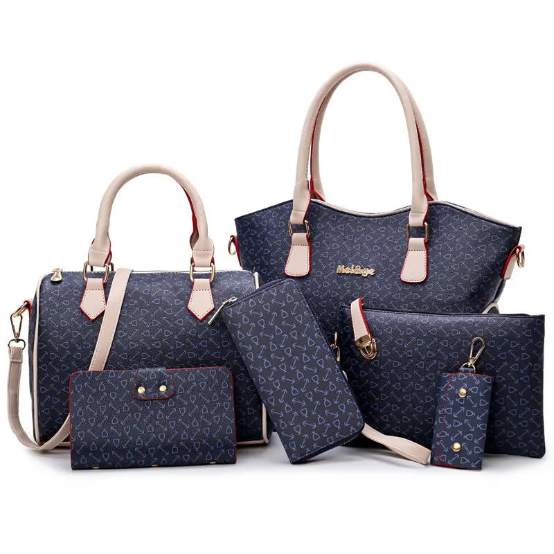 Stylish PU Women's Handbag with Mother and Child Bag