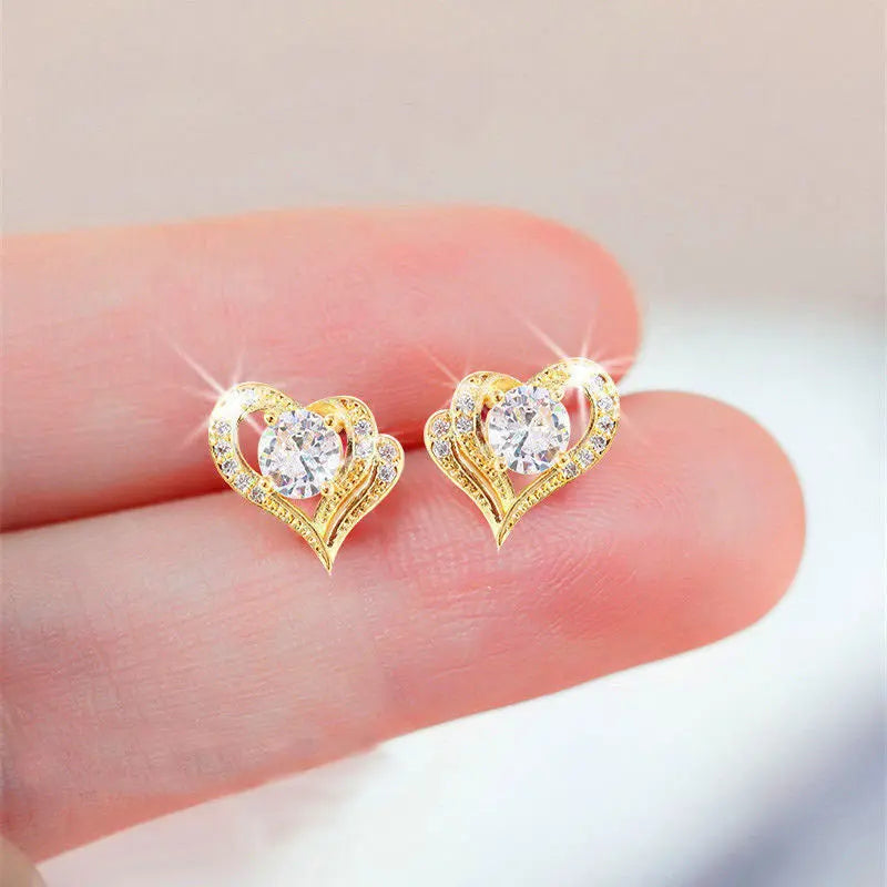 Fashion Hollow Heart Stud Earrings For Women