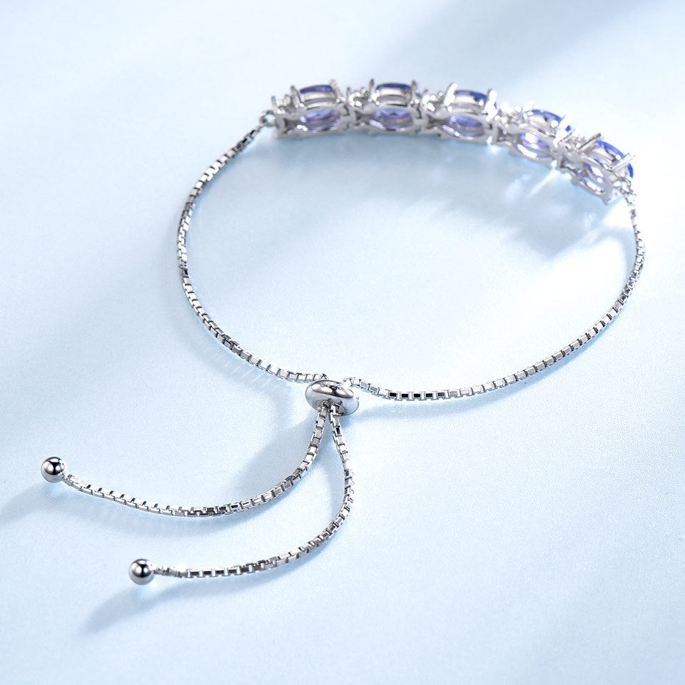 Blautopas-Kettengliederarmband