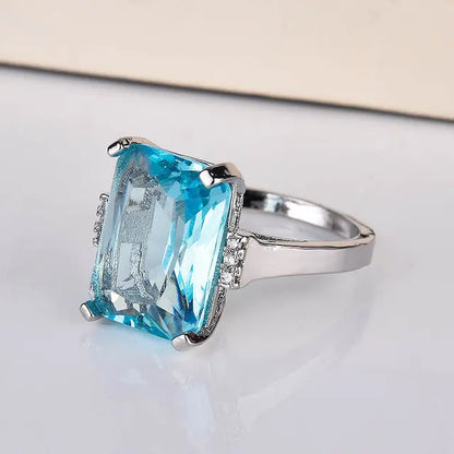 Radiant Paraiba Gemstone Rings for Women