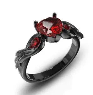 Rubby Red Zirconia Love Rings for Women