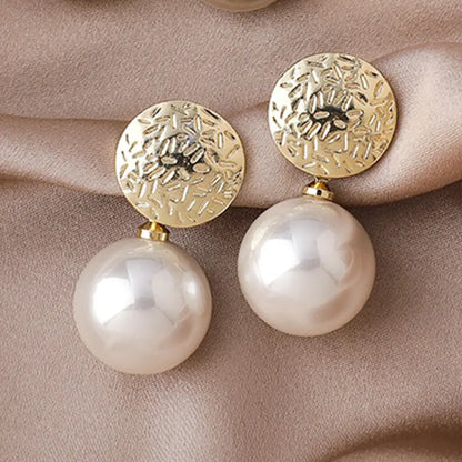 Korean Geometric Pearl Earrings