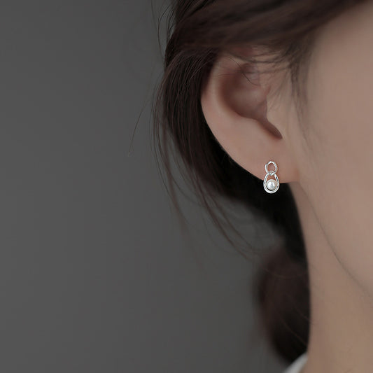 Clous de perles en chaîne élégante - Boucles d'oreilles de luxe légères