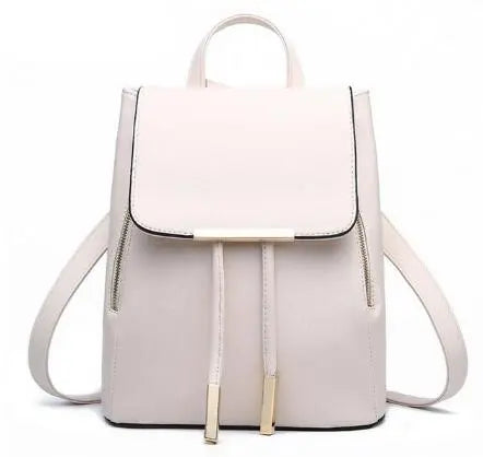 Chic PU Leather School Backpack for Girls