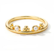 Vintage Golden Lotus & Moon Opal Ringsg Couple Rings
