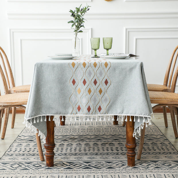 Cotton And Linen Simple Rectangular Dining Table Cloth