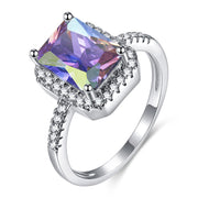 Rect. Diamond & Zircon Ring