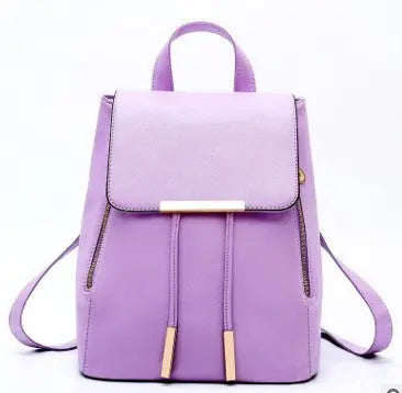 Chic PU Leather School Backpack for Girls