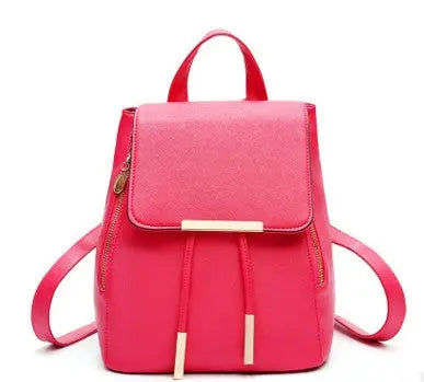 Chic PU Leather School Backpack for Girls