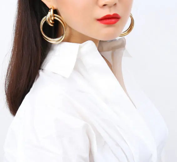 Chic Hollow Round Alloy Drop Earrings